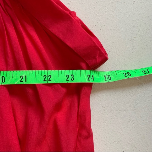 Madewell Watermelon Pink Embroidered Pleated Mini Dress Size Large NWT NO SLIP - Picture 13 of 15